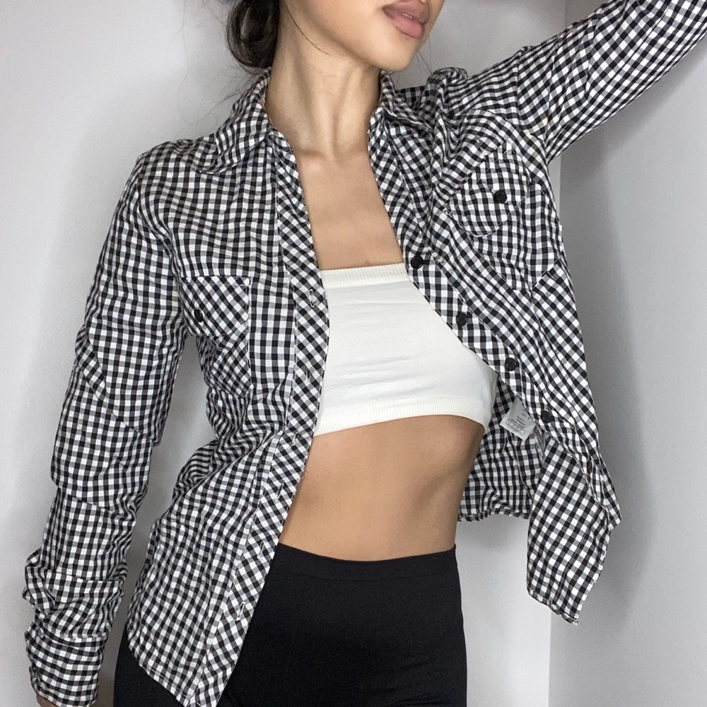 Papaya Plaid Shirt Size Medium